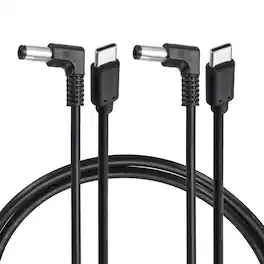 Unique Bargains - USB C to DC Power Cable, 15V 3A 45W, 5.5x2.1mm, PD Trigger for Laptop/Monitor/Security Camera, 2pcs - Black