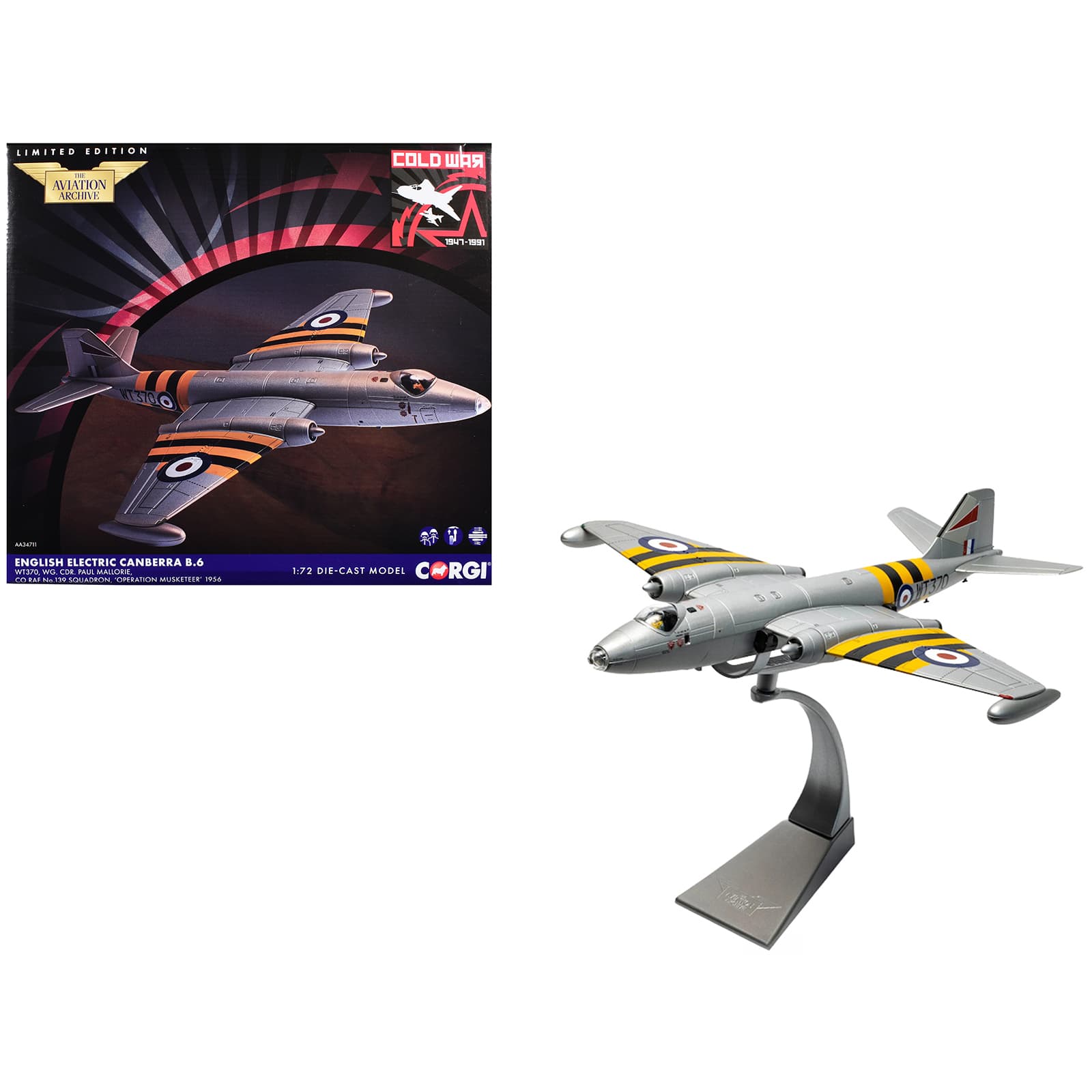 "English Electric Canberra B.6 Aircraft ""Operation Musketeer"" (1956) Royal Air Force 1/72 Diecast Model Car by Corgi" price history on PriceWatchPro