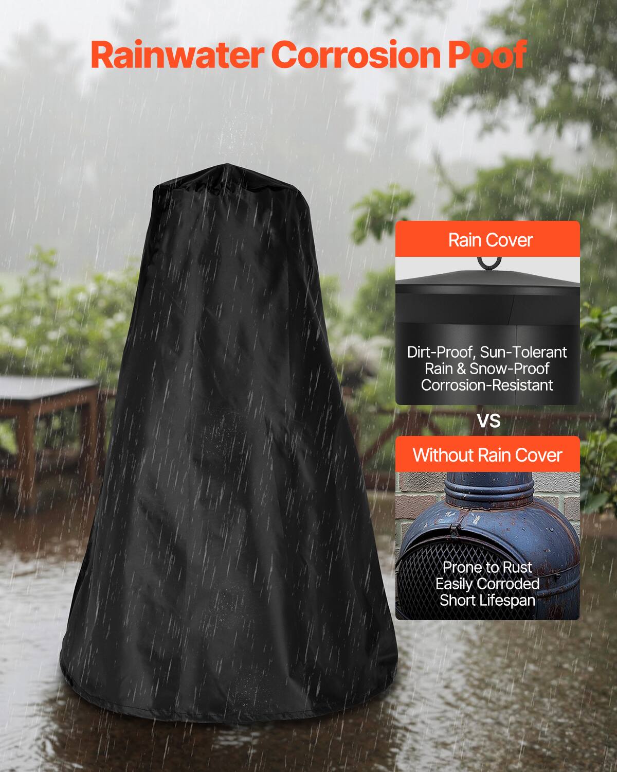 Rainwater Corrosion Proof

Rain Cover
- Dirt-Proof
- Sun-Tolerant
- Rain & Snow-Proof
- Corrosion-Resistant

VS

Without Rain Cover
- Prone to Rust
- Easily Corroded
- Short Lifespan
