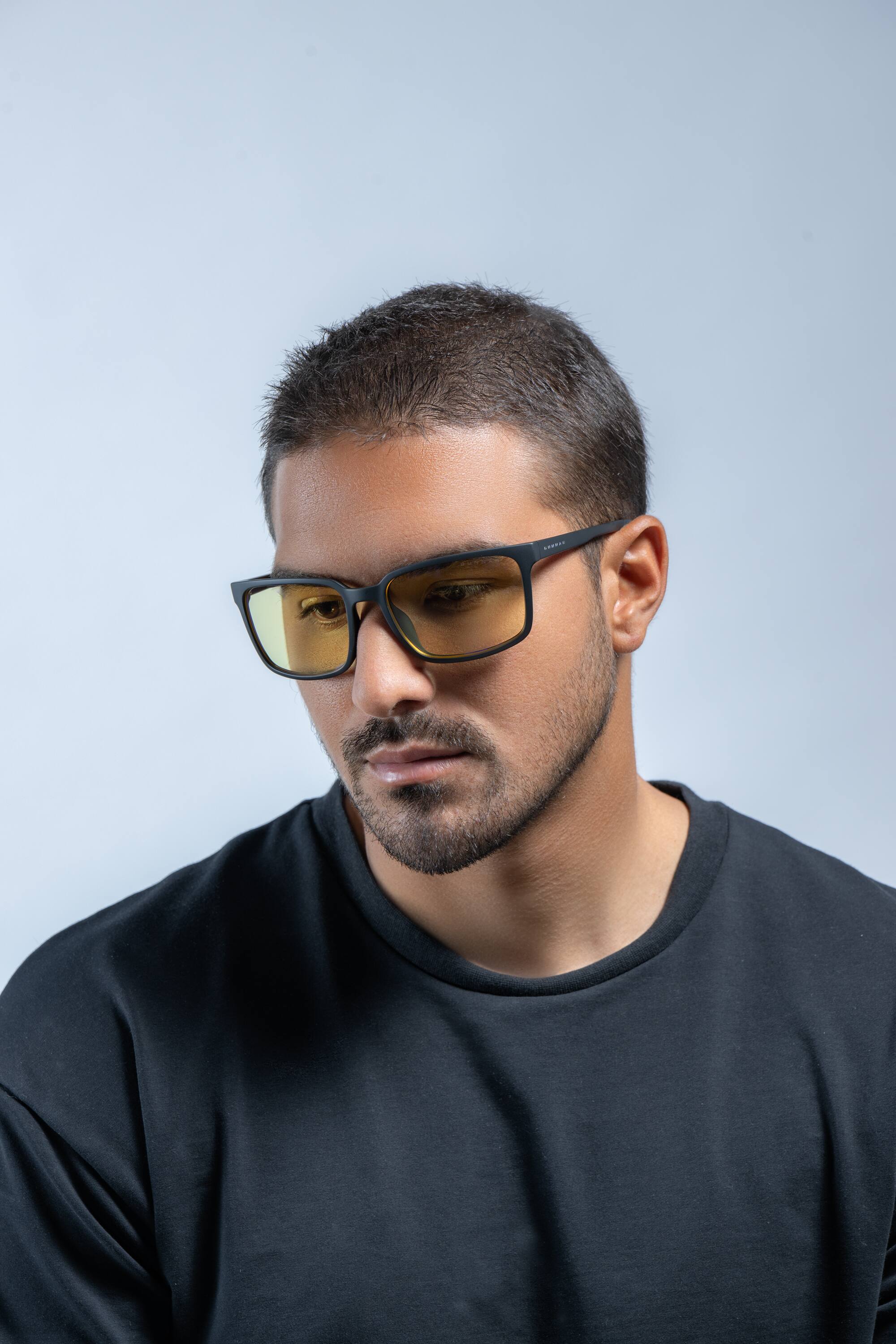 Angle. GUNNAR - Mammoth Computer Glasses with Blue Light Reduction, Amber Lenses - Onyx.