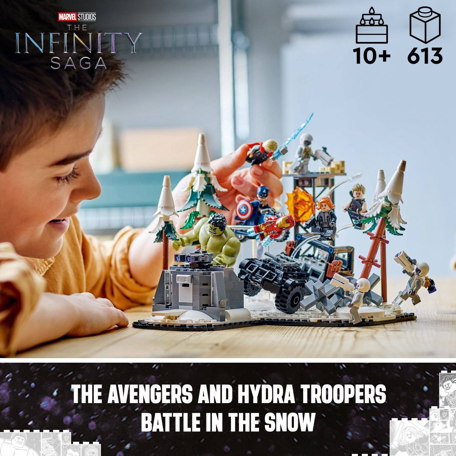 MARVEL STUDIOS THE INFINITY SAGA 10+ 613 THE AVENGERS AND HYDRA TROOPERS BATTLE IN THE SNOW
