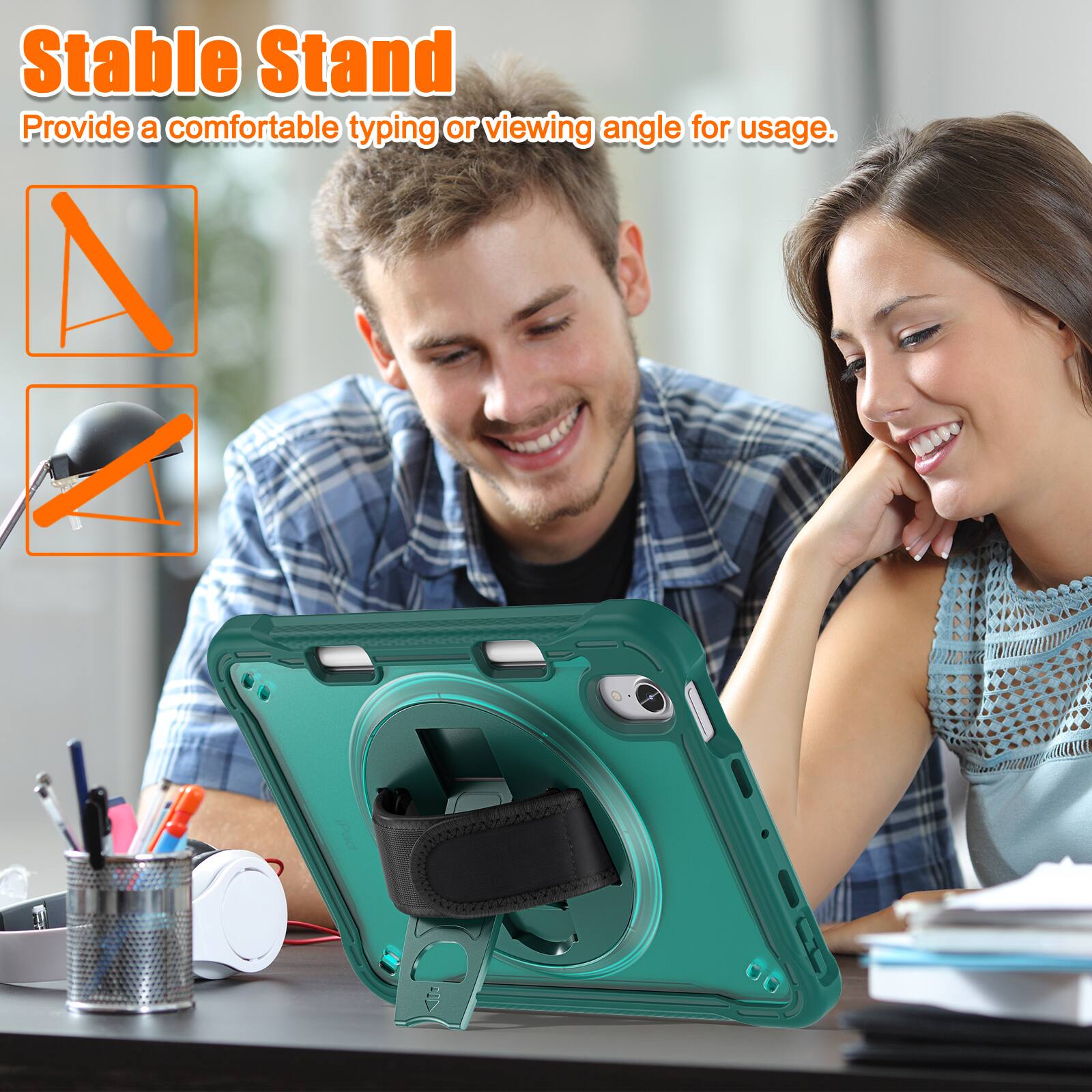Stable Stand  
Provide a comfortable typing or viewing angle for usage.