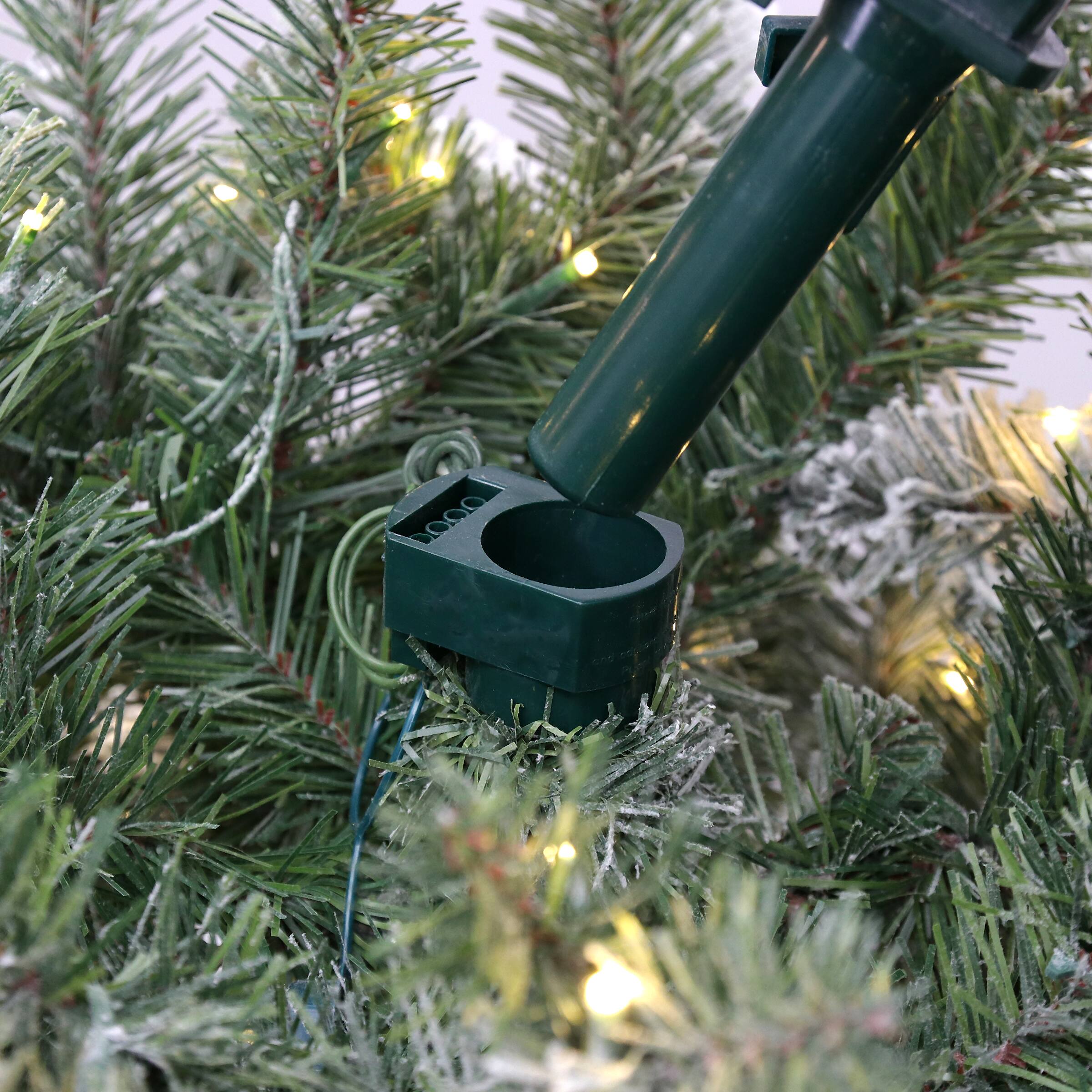 Alt View 2. Philips - Philips 7.5' Pre-Lit Flocked Balsam Fir Warm White LED with Remote - Green.