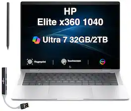 HP - Upgraded - Elite x360 1040 2-in-1 Laptop 14.0 2.8K Display (Ultra 7-155H, 32GB, 2TB SSD, Active Pen, Win 11 Pro) w/USB Hub - Silver