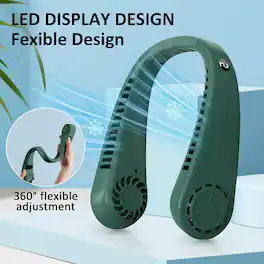 Loheer - Bladeless Neck Fan Portable Wearable Personal Fan with Screen Display USB Rechargeable Cooling for Travel Outdoor