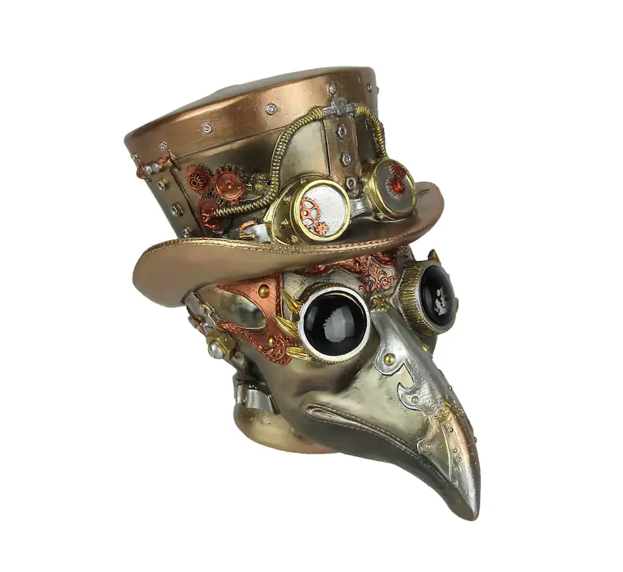 Everspring Import Co. Steampunk Plague Doctor Hand Painted Copper and ...