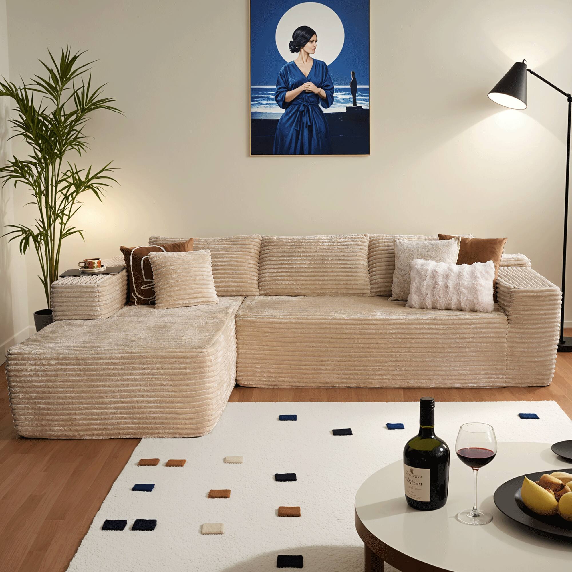 Beige(Plush Corduroy, Left Facing)