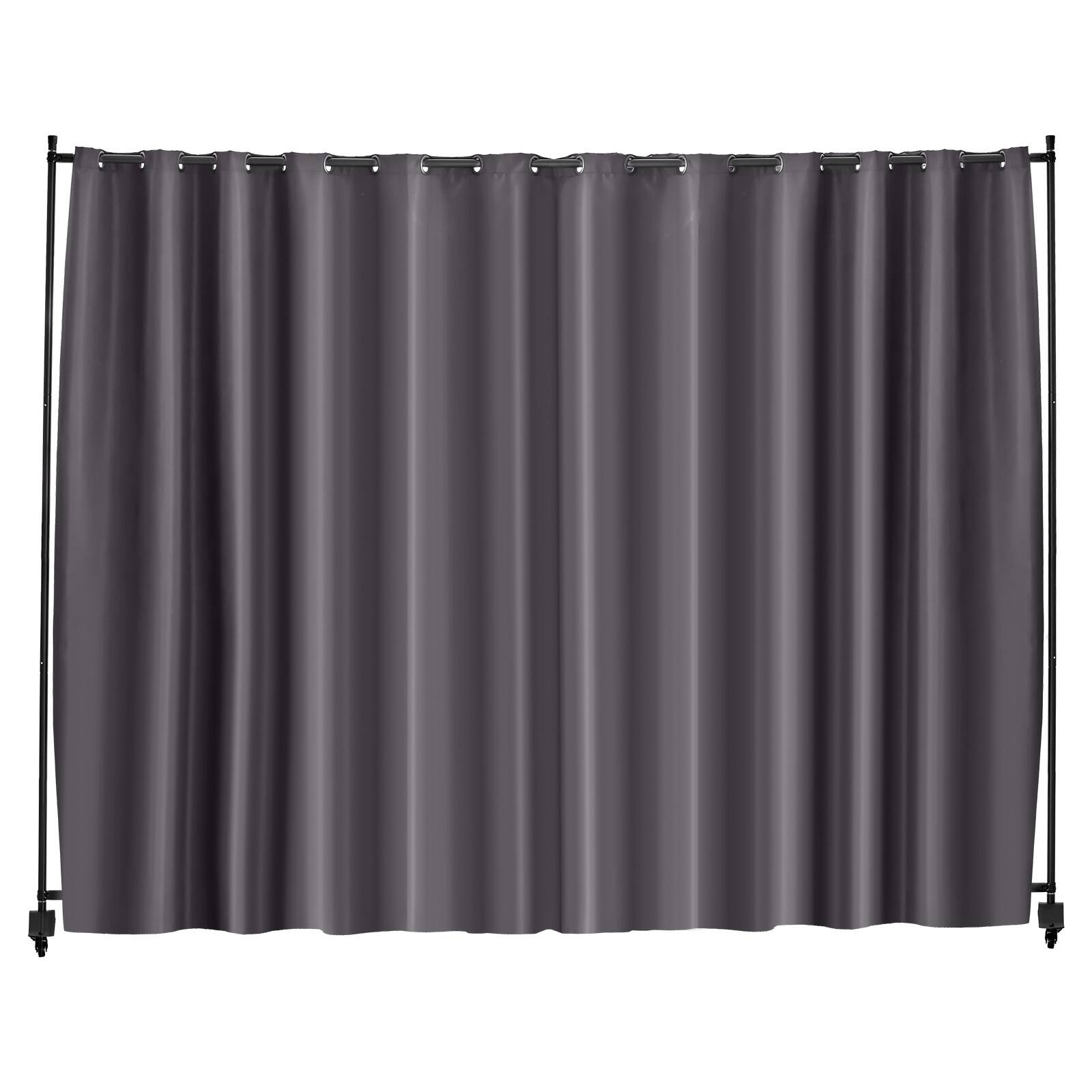 Alt View 5. VEVOR - Room Divider, Portable Panel Room Divider with Wheels Curtain Divider Stand, Freestanding Room Divider Privacy Screen - Gray.