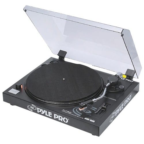 Front. PYLE - Record Turntable - Black.
