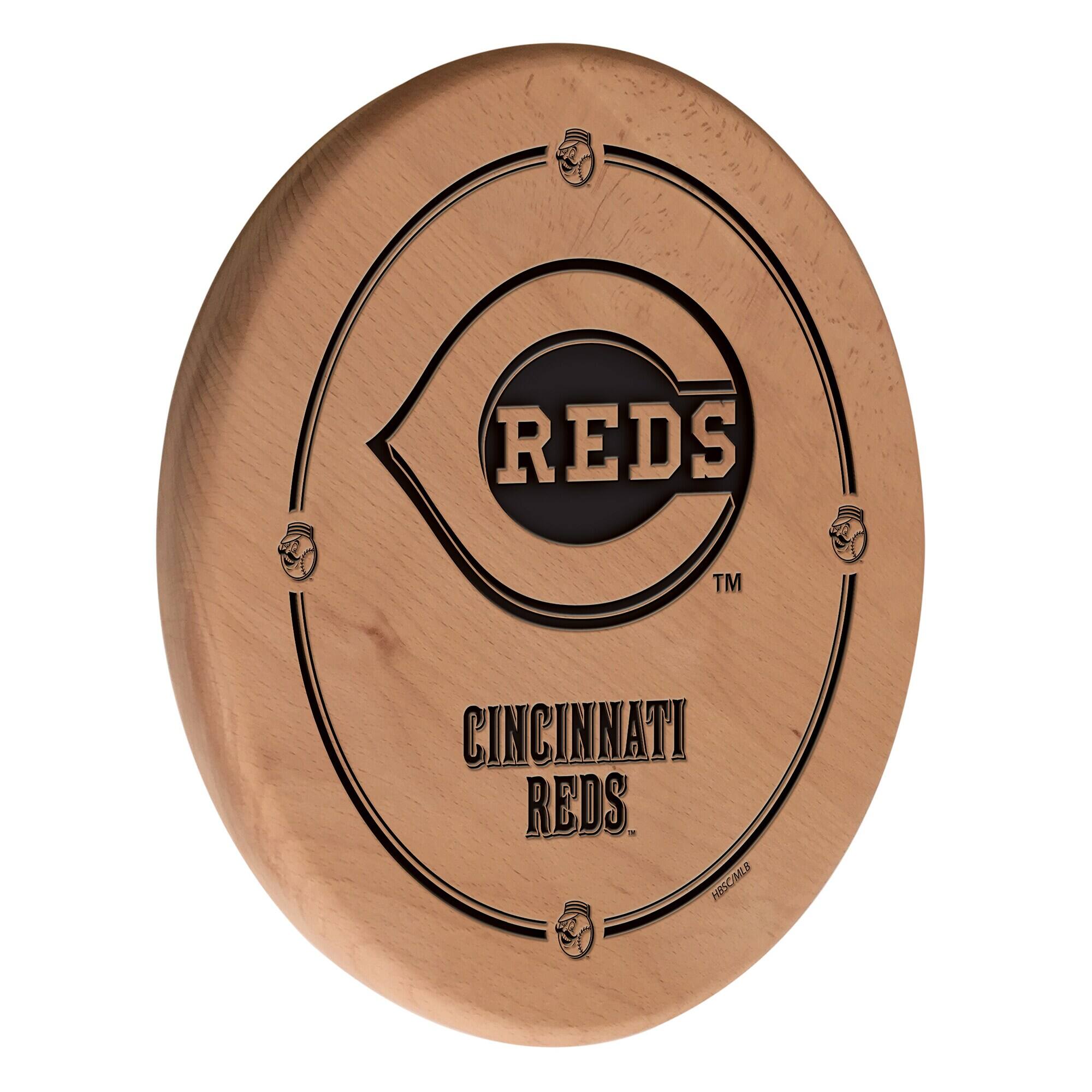 Natural Cincinnati Reds 13" Laser Engraved Solid Wood Sign