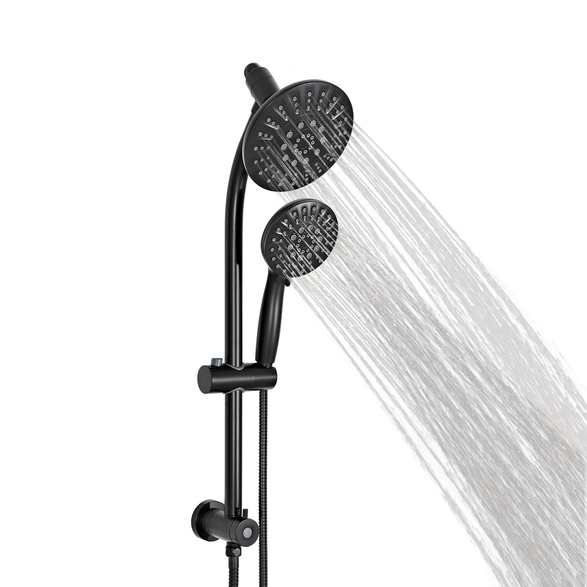 Angle. Akicon - Akicon Shower System with High Pressure Rain Shower Head and 6-Mode Handheld Spray Combo in Black - Black.