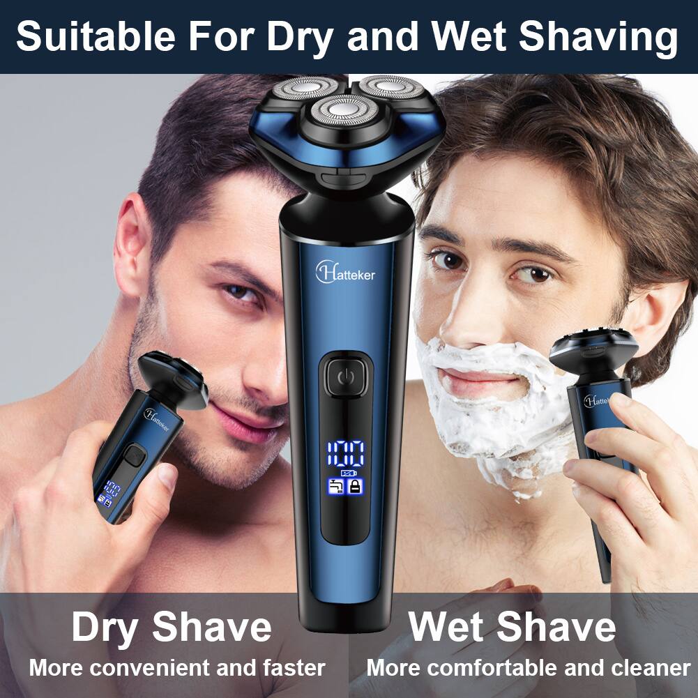 Suitable For Dry and Wet Shaving

Hatteker

Dry Shave
More convenient and faster

Wet Shave
More comfortable and cleaner
