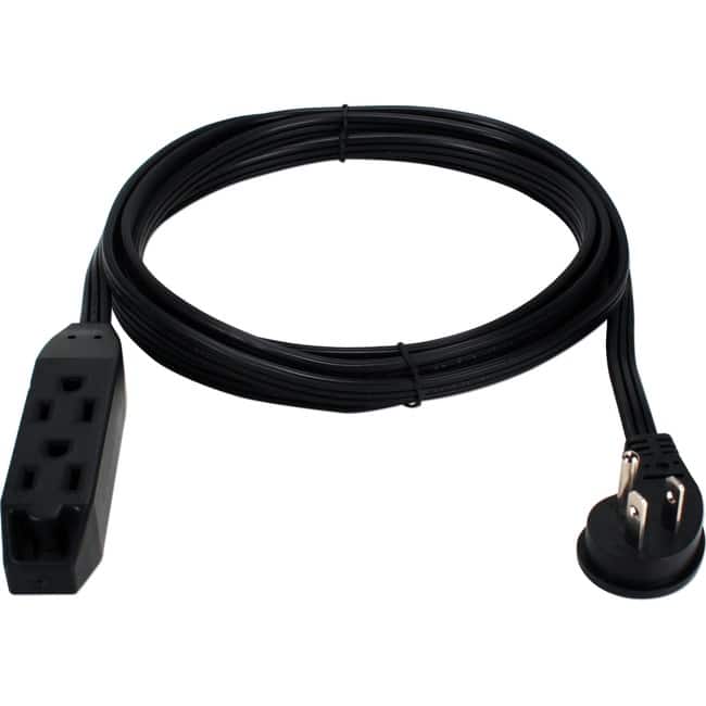 QVS - 3-Outlet 3-Prong 15ft Flat Right-Angle Power Extension Cord - For Computer, Electronic Equipment - 125 V AC / 13 A - Black price history on PriceWatchPro