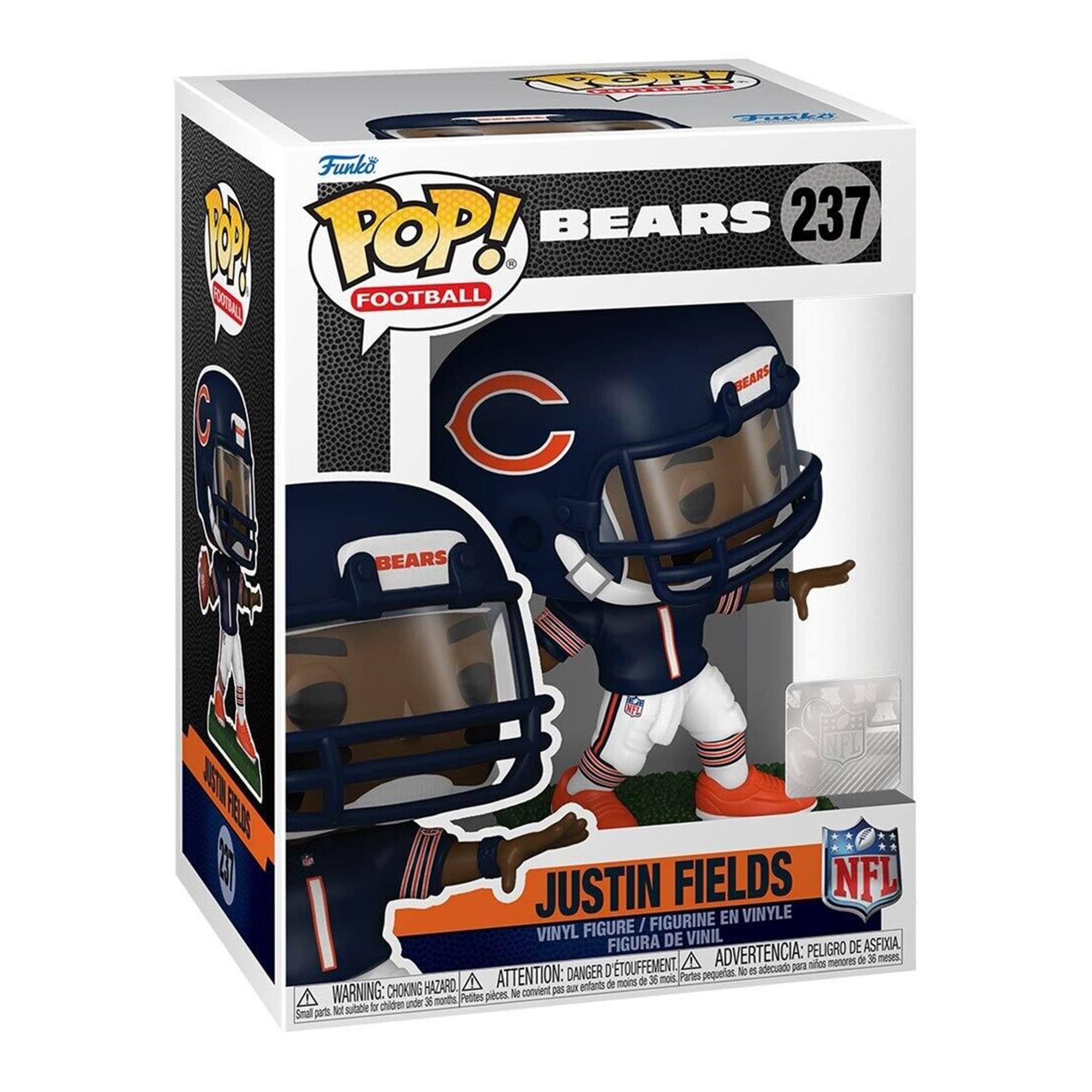 **Funko POP! BEARS 237**

**Justin Fields**

**Vinyl Figure / Figurine en Vinyle / Figura de Vinilo**

**WARNING: CHOKING HAZARD - Small parts. Not for children under 3 years.**

**ATTENTION: DANGER - Petits pièces. Ne convient pas aux enfants de moins de 3 ans.**

**ADVERTENCIA: PEQUEÑAS PIEZAS. NO ADECUADO PARA MENORES DE 3 AÑOS.**

**NFL**

**BEARS**