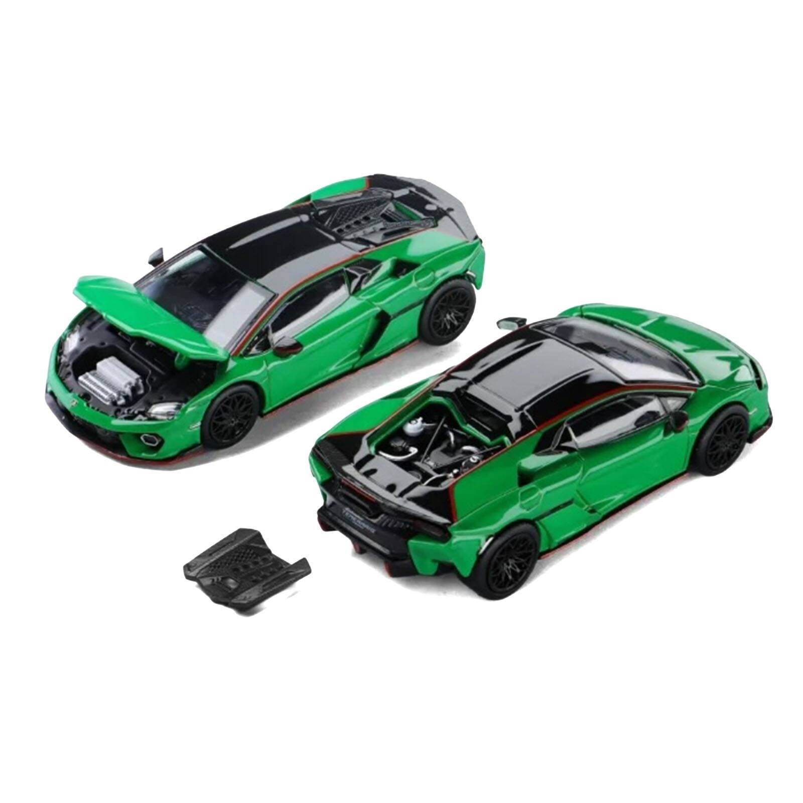 Alt View 4. Trends Hobby - Lamborghini Temerario Green with Black Topdie 1/64 Diecast Model Car by Trends Hobby.