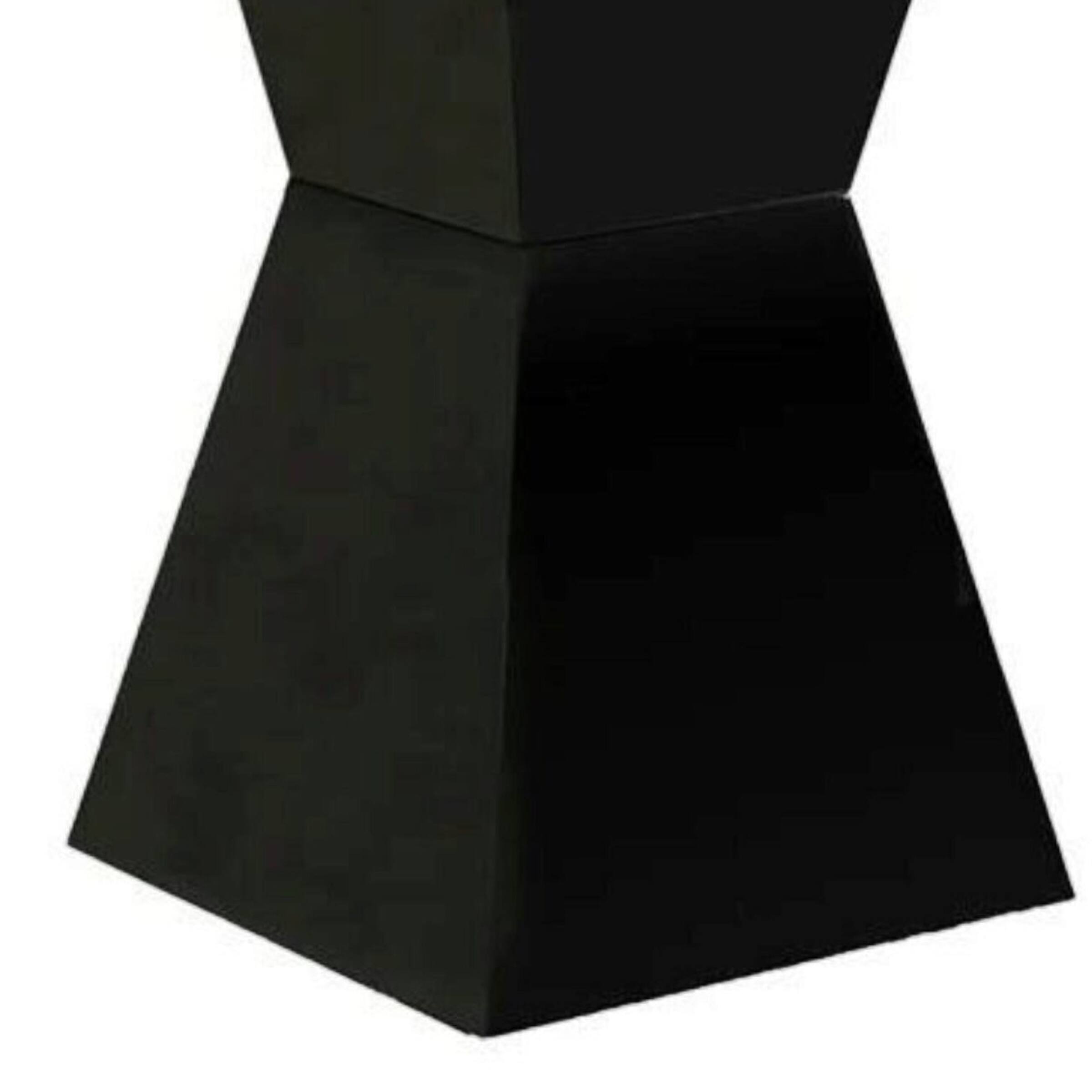 Back. Manhattan Lane - Contemporary Round Glass Dining Table with Square Pedestal Base - Black.