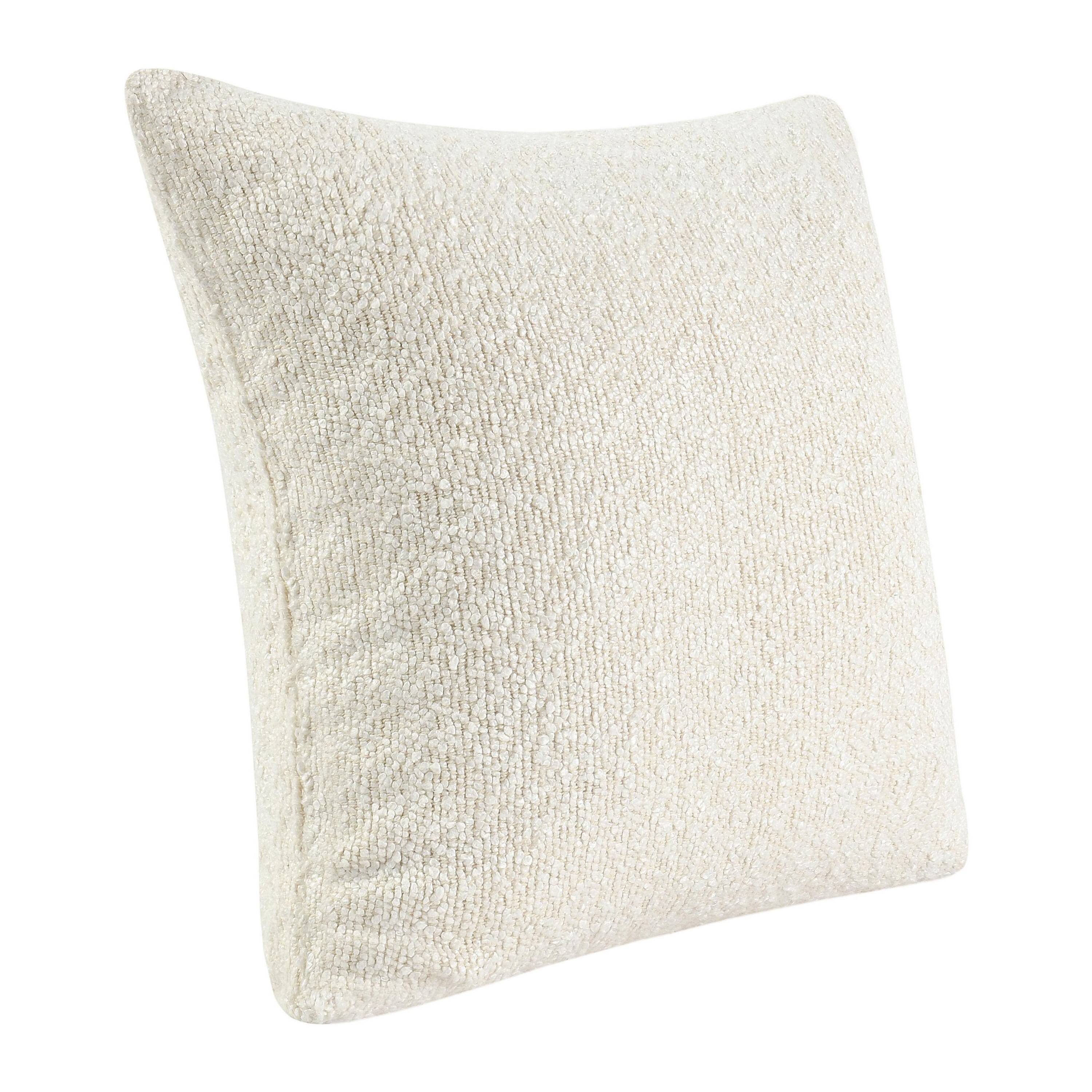 Angle. Manhattan Lane - Sue Square Accent Throw Pillow, 22 Inch  Cotton Blend Textu - Ivory.