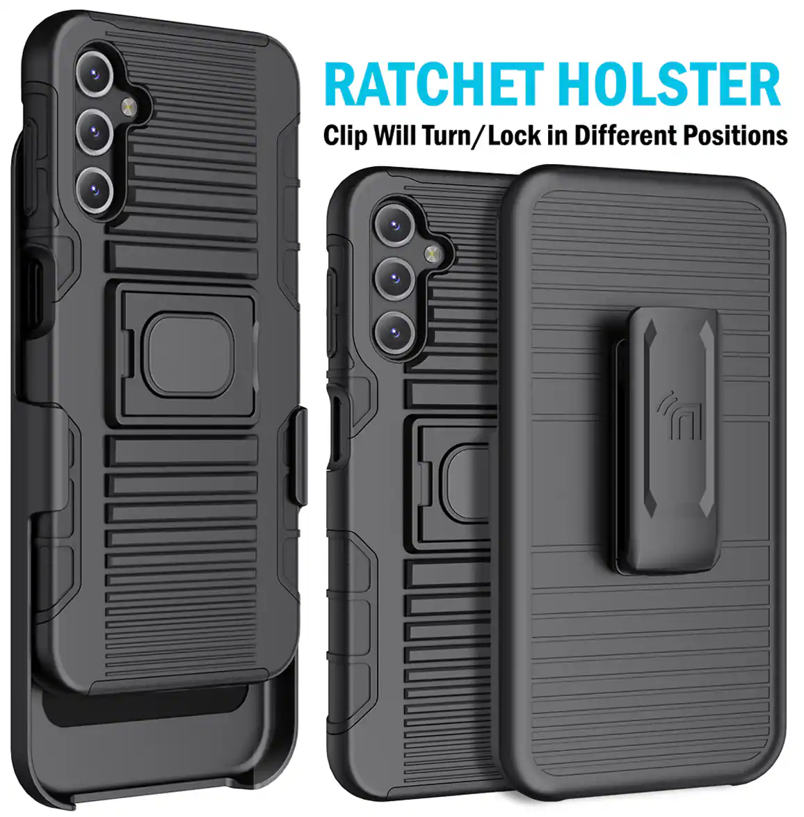 RATCHET HOLSTER  
Clip Will Turn/Lock in Different Positions