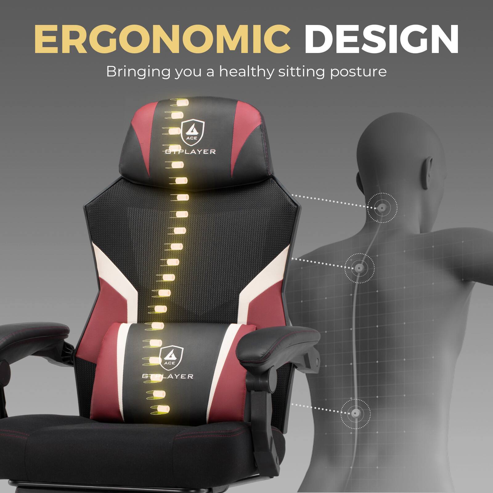 ERGONOMIC DESIGN Bringing you a healthy sitting posture ACE PLAYER