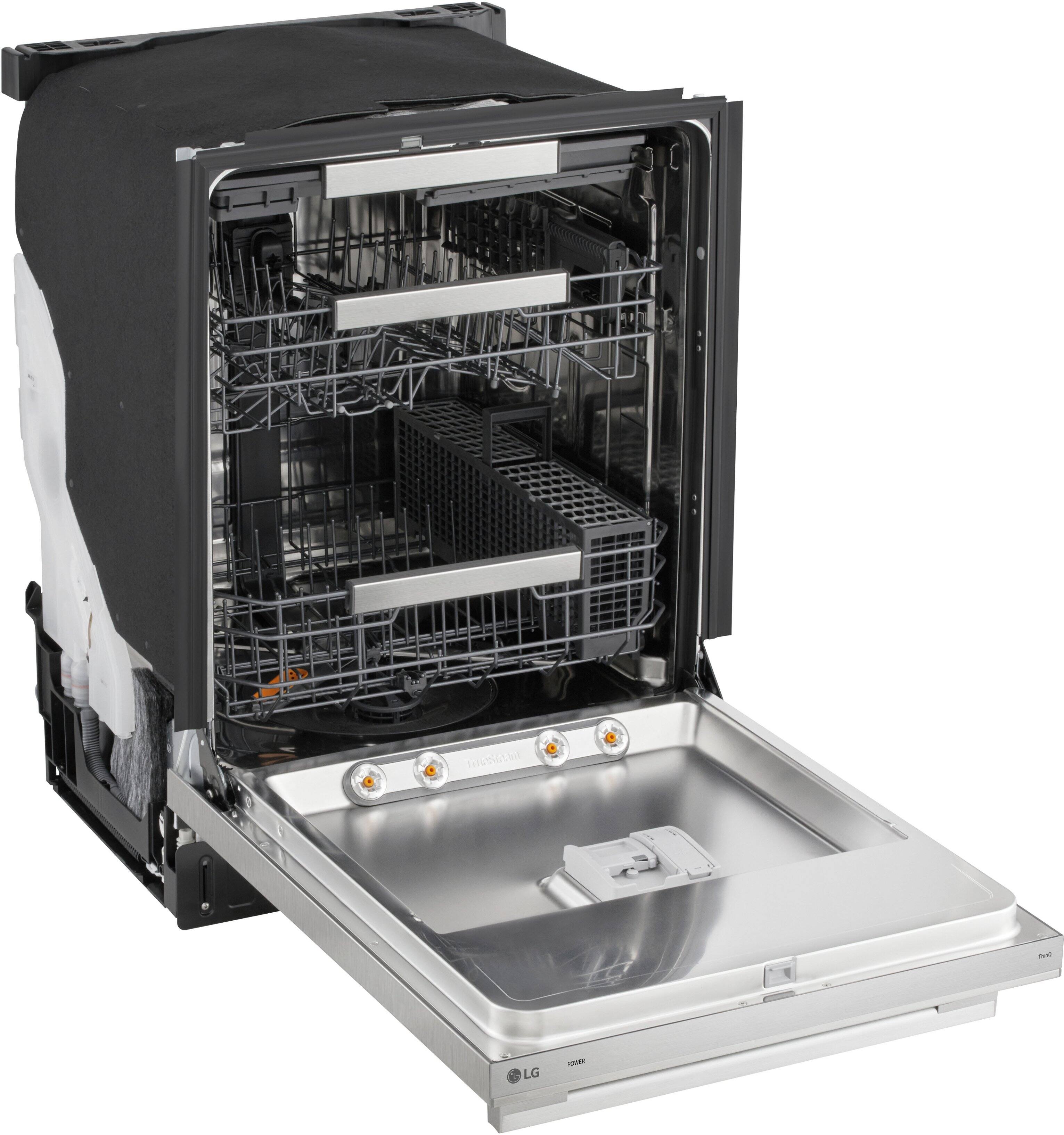 Alt View 12. LG - FlushFit 24" Top Control Smart Built-In Stainless Steel Tub Dishwasher with 3rd Rack, 1 Hour Wash & Dry Cycle and 39dBA - Printproof Stainless Steel.