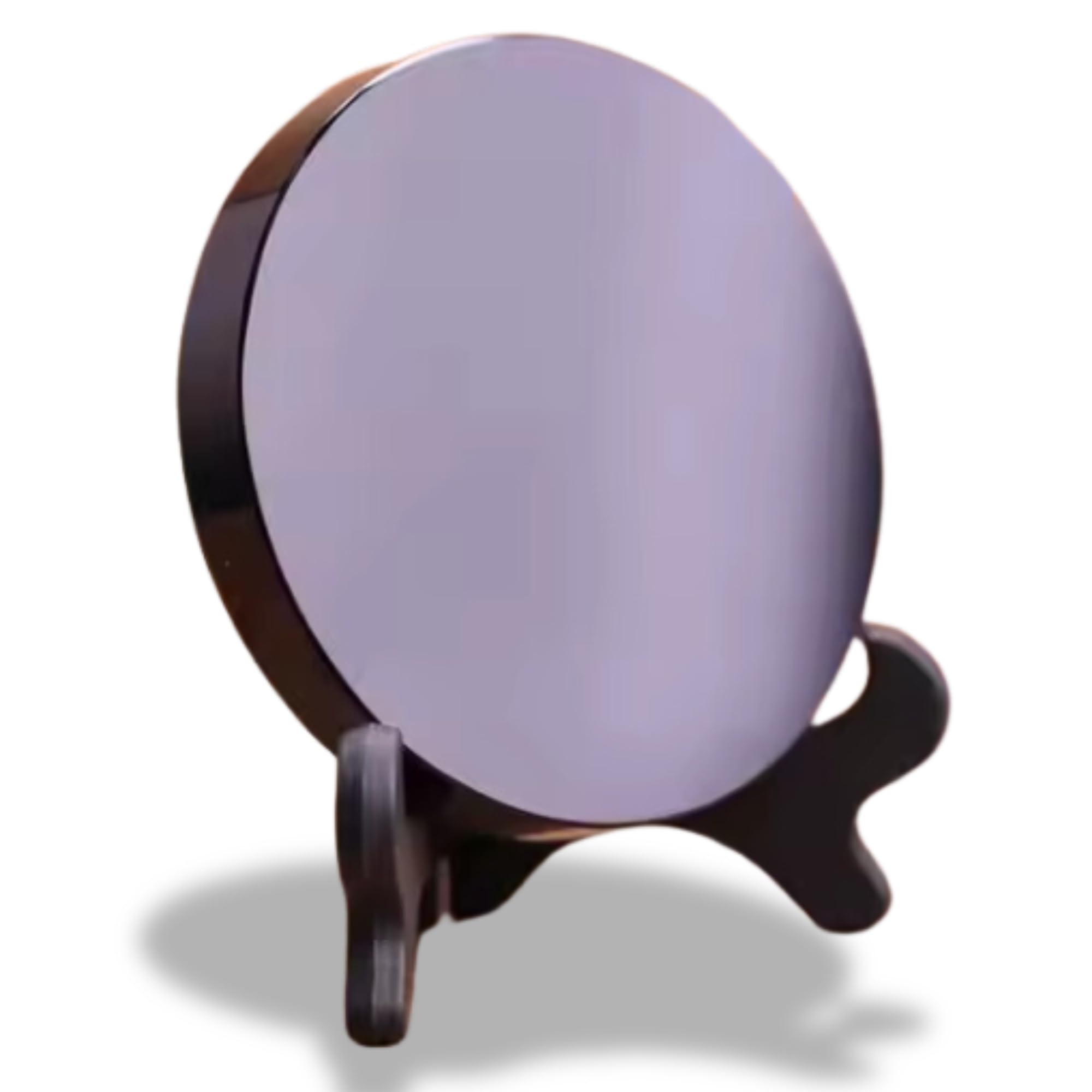 Front. PO3TICJUNKI3 - Obsidian Scrying Mirror With Wooden Stand Witchcraft Divination Meditation Crystal For Spiritual - Default.