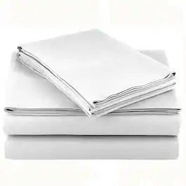 Kitcheniva - 4 Piece Bed Sheet Set Microfiber Comfort Ultra Soft Deep Pocket Sheets King - White