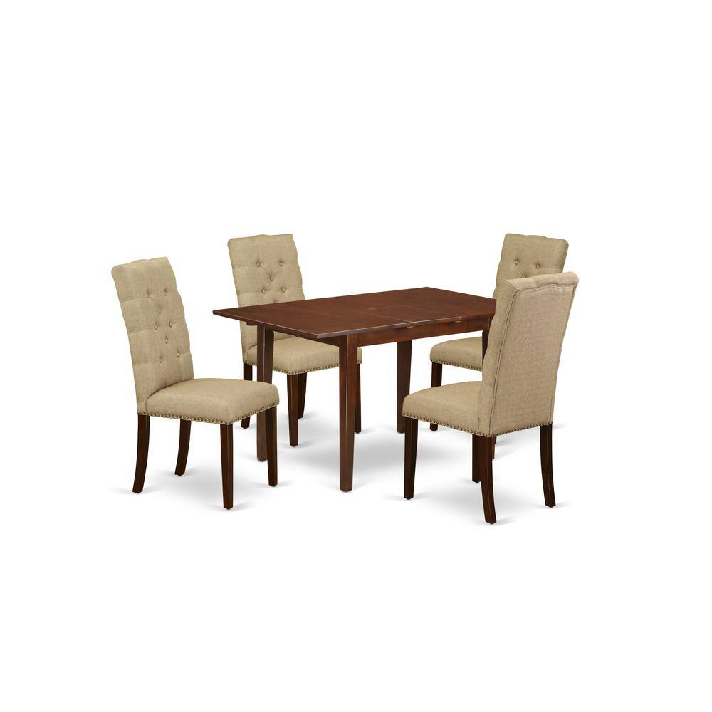 Back. East West Furniture - Dining Room Set Mahogany - Brown.