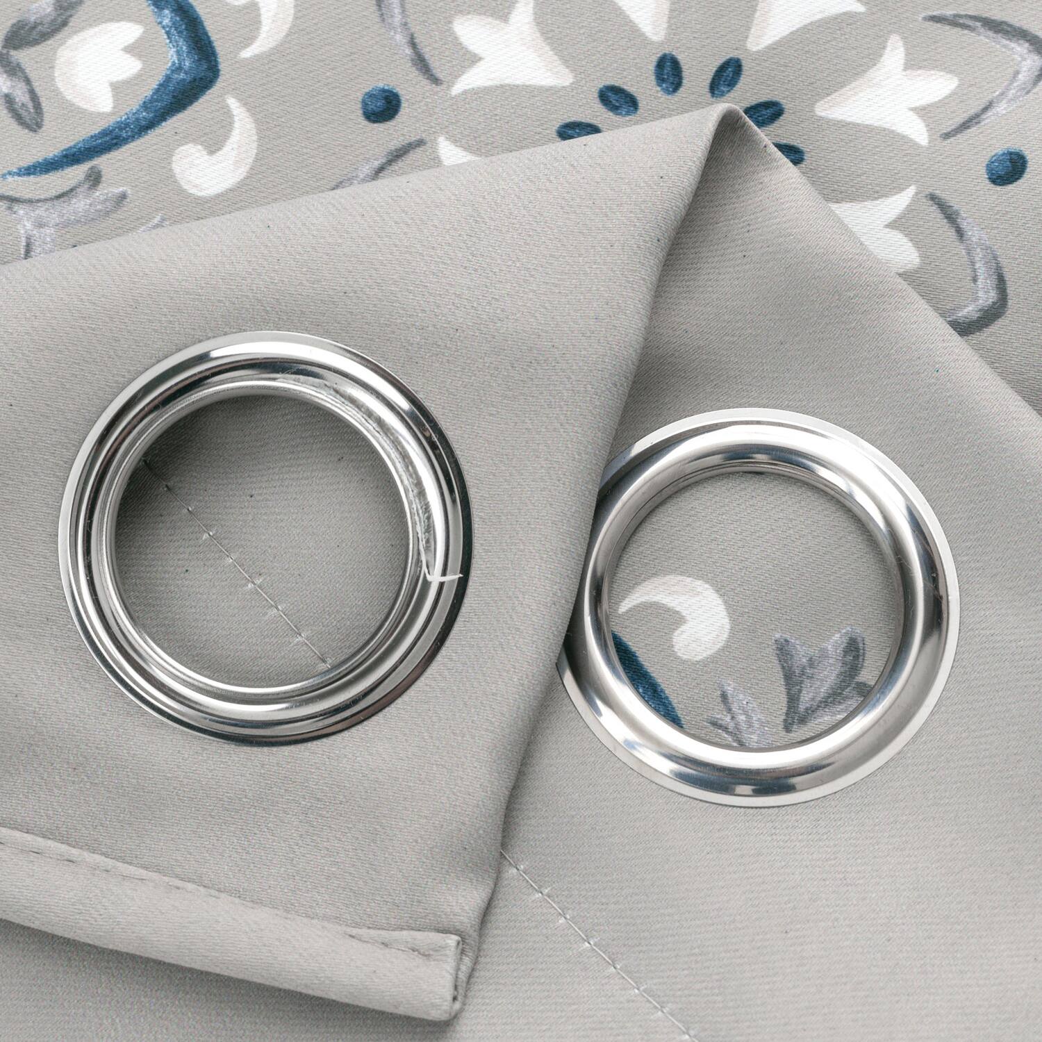 Alt View 2. RT Designers Collection - RT Designers Collection 100% Polyester 190 GSM Tilley Revisible Blackout Grommet Curtain Panel 54" x 84" Silver - Silver.