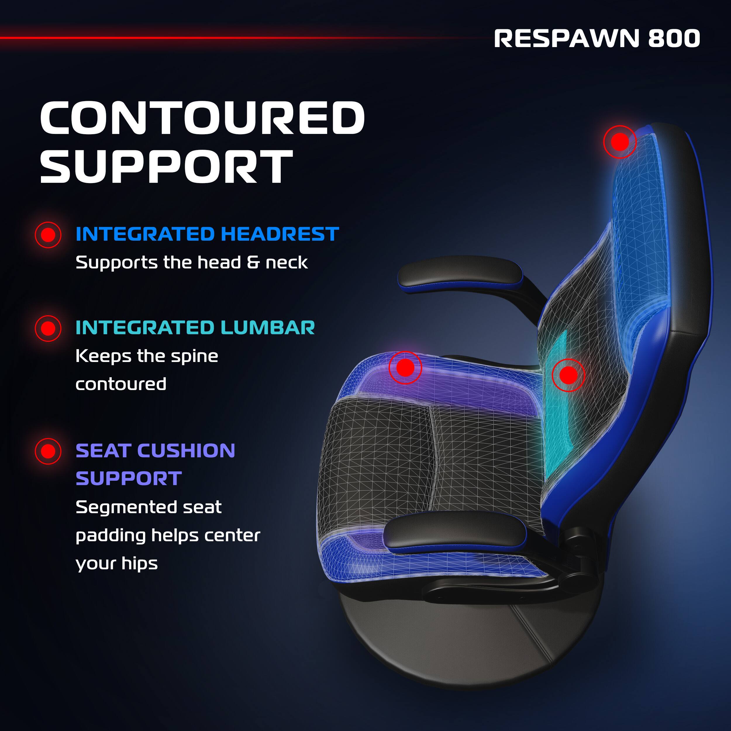Respawn Products RESPAWN 800 Floor Gaming Chair with Swivel Base