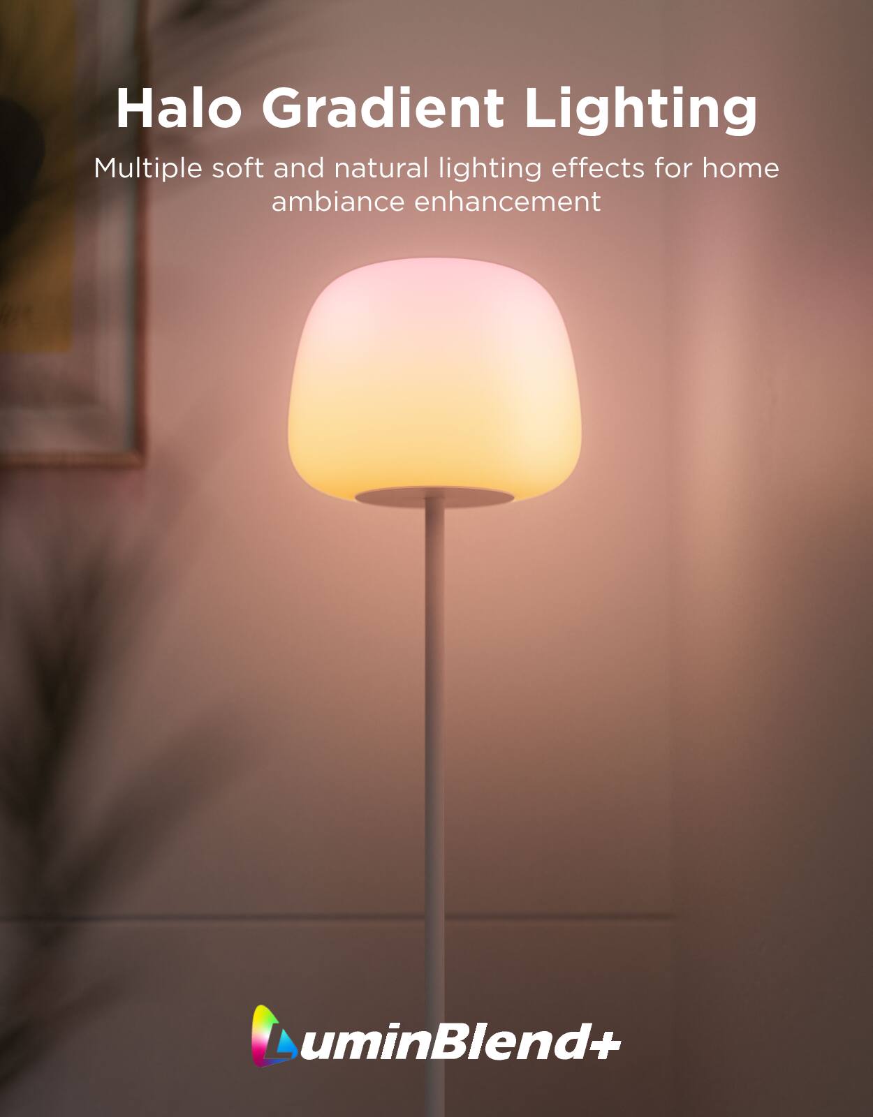 Halo Gradient Lighting  
Multiple soft and natural lighting effects for home ambiance enhancement  

umInBlend+