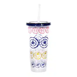 Marvel - Icons Plastic Carnival Cup with Lid and Straw | Holds 16 Ounces - Clear