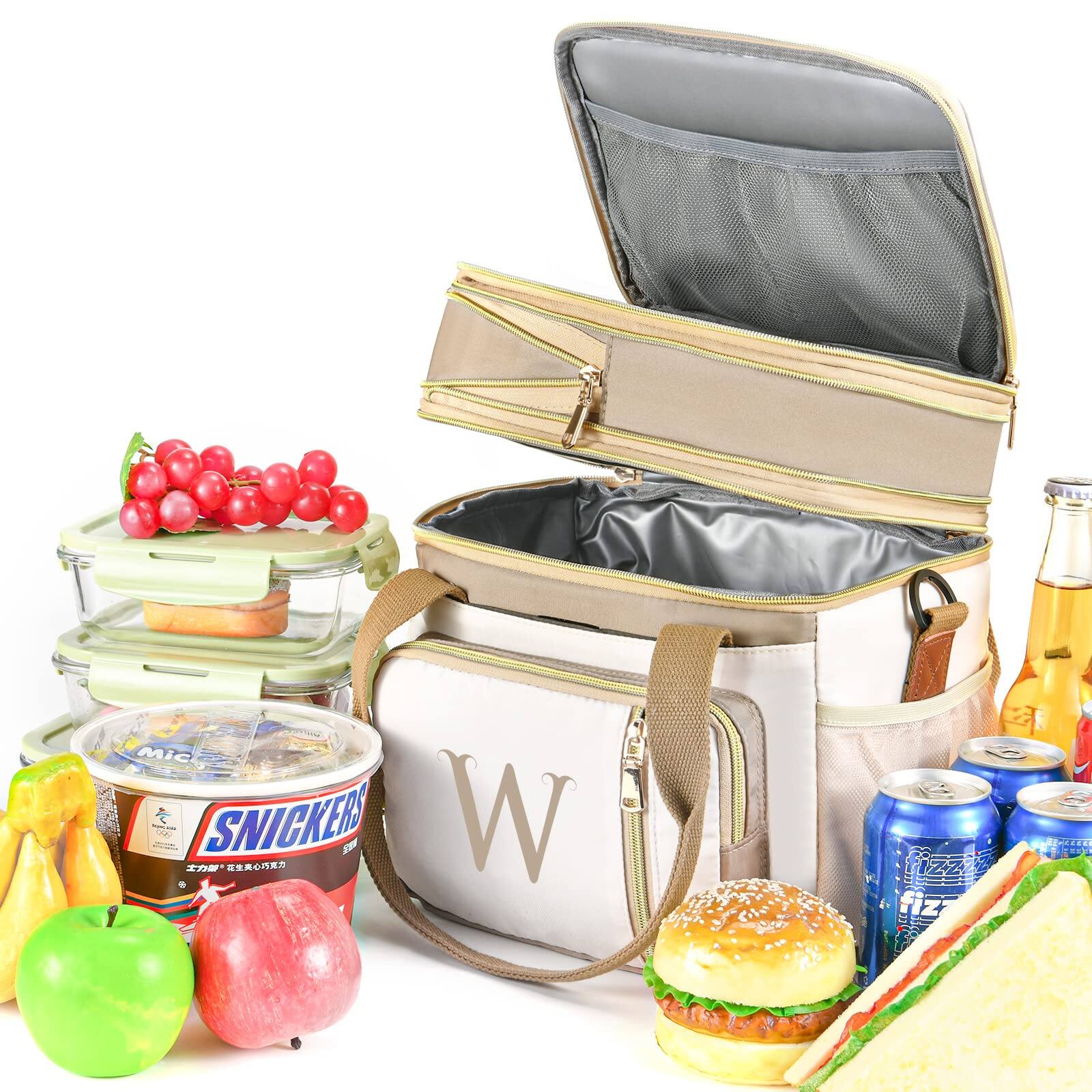 Alt View 5. Live At Space - Personalized Lunch Bag For Women Work  16l Initial Insulated Box Adult womens Gift Leakproof Lunchbag With Adjustable - Cow.