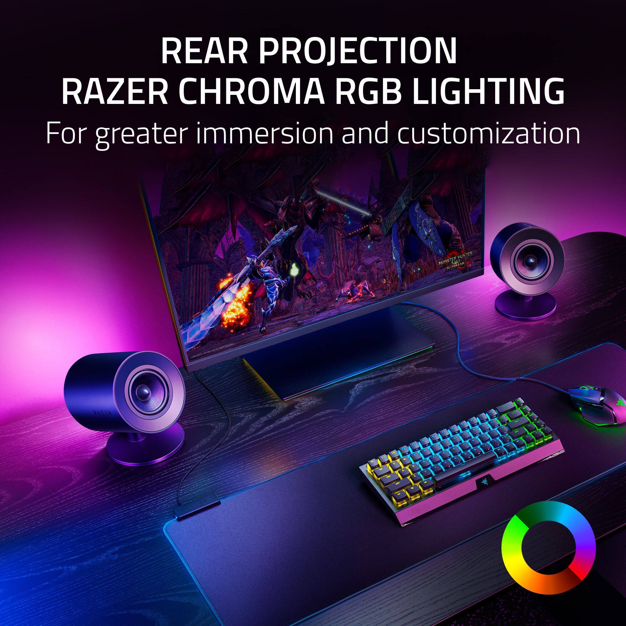 REAR PROJECTION RAZER CHROMA RGB LIGHTING: For greater immersion and customization.