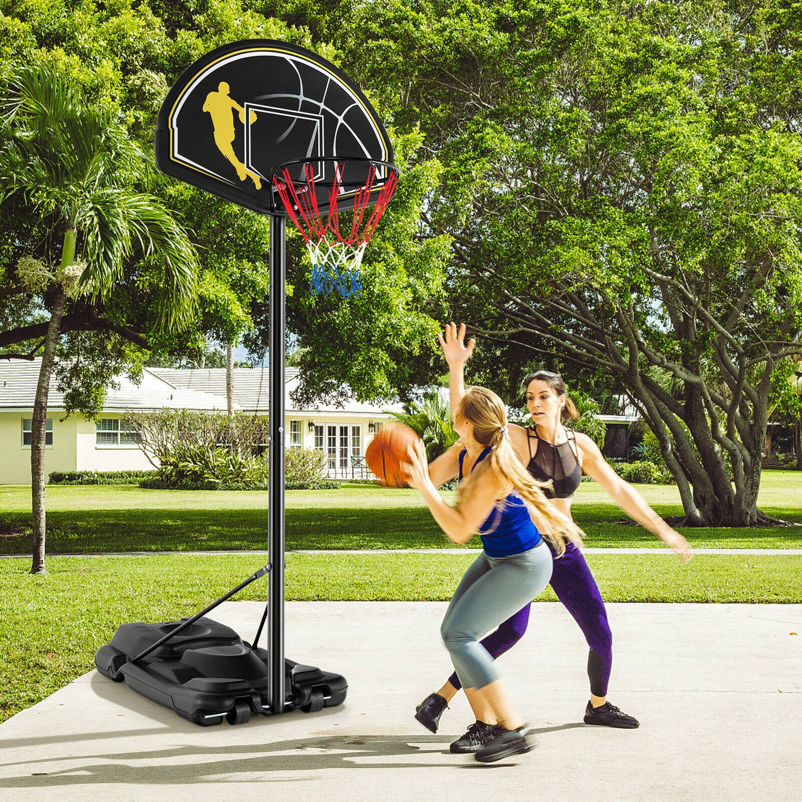 Alt View 9. Ecooso - Portable Basketball Hoop System with 4.25–10 ft Adjustable Height - Black.