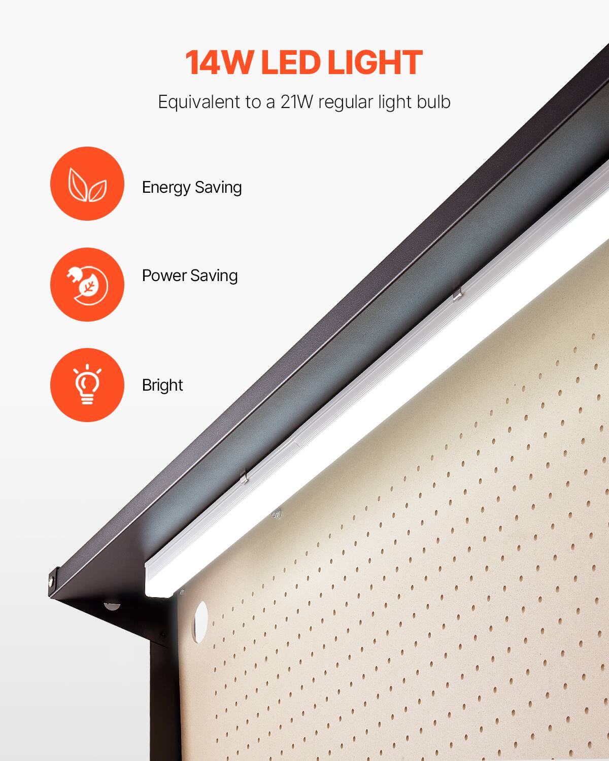 14W LED LIGHT
Equivalent to a 21W regular light bulb
Energy Saving
Power Saving
Bright