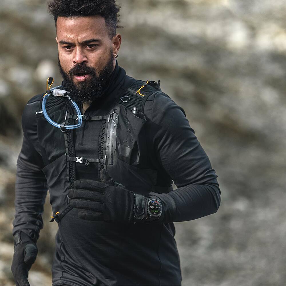 Alt View 5. Garmin - Fenix 8 47mm Smartwatch, Solar Sapphire + Accessories Bundle - Carbon Gray DLC Titanium.