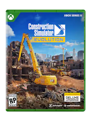 XBOX SERIES X
Construction Simulator
EVOLUTION
CAT
RATING PENDING RP ESRB
INCLUDES/COMPREND DELUXE UPGRADE
astragon weltnebauer - RP (Rating Pending)