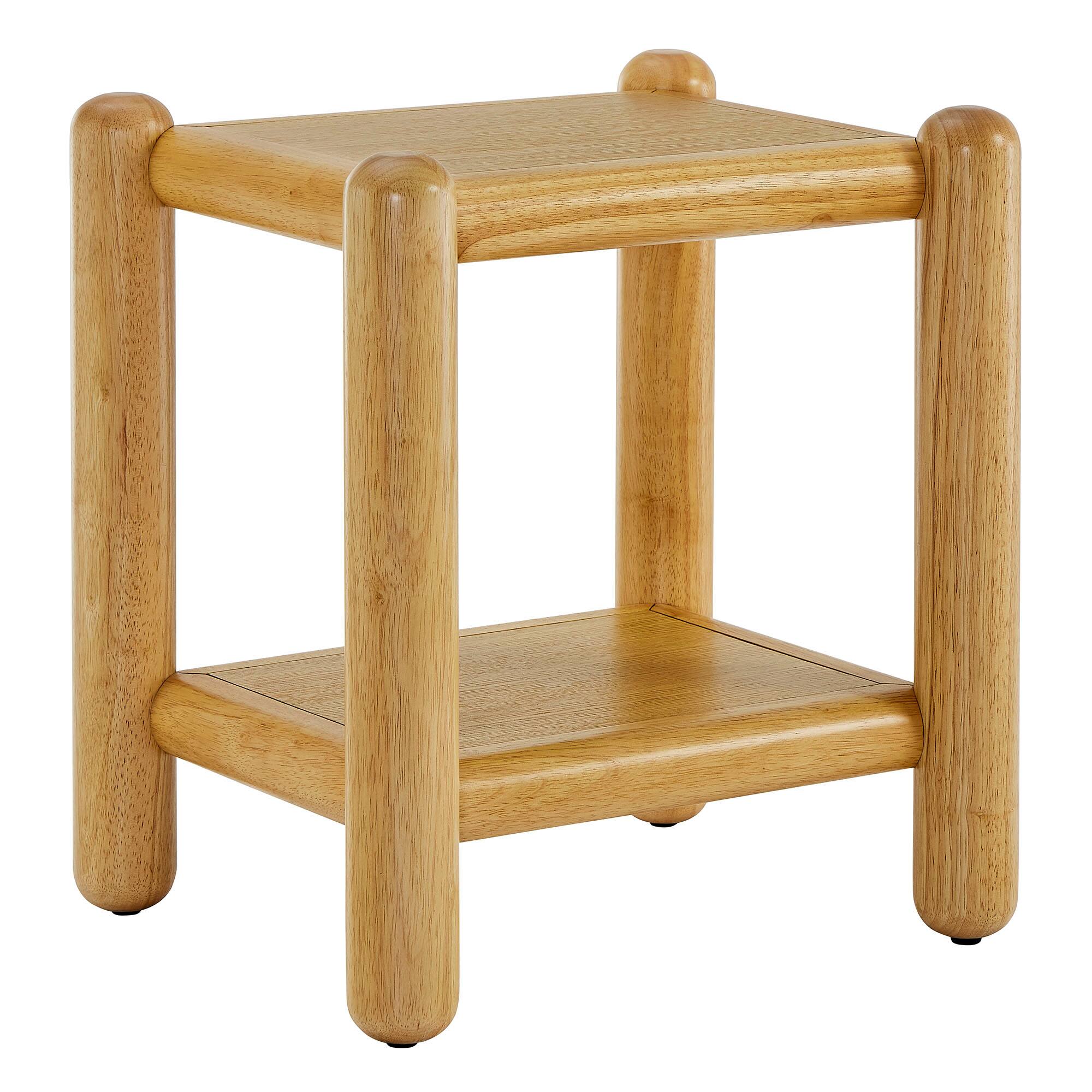 Angle. Modway - Arcus Rectangular 2-Tier Side Table by Modway - Oak.