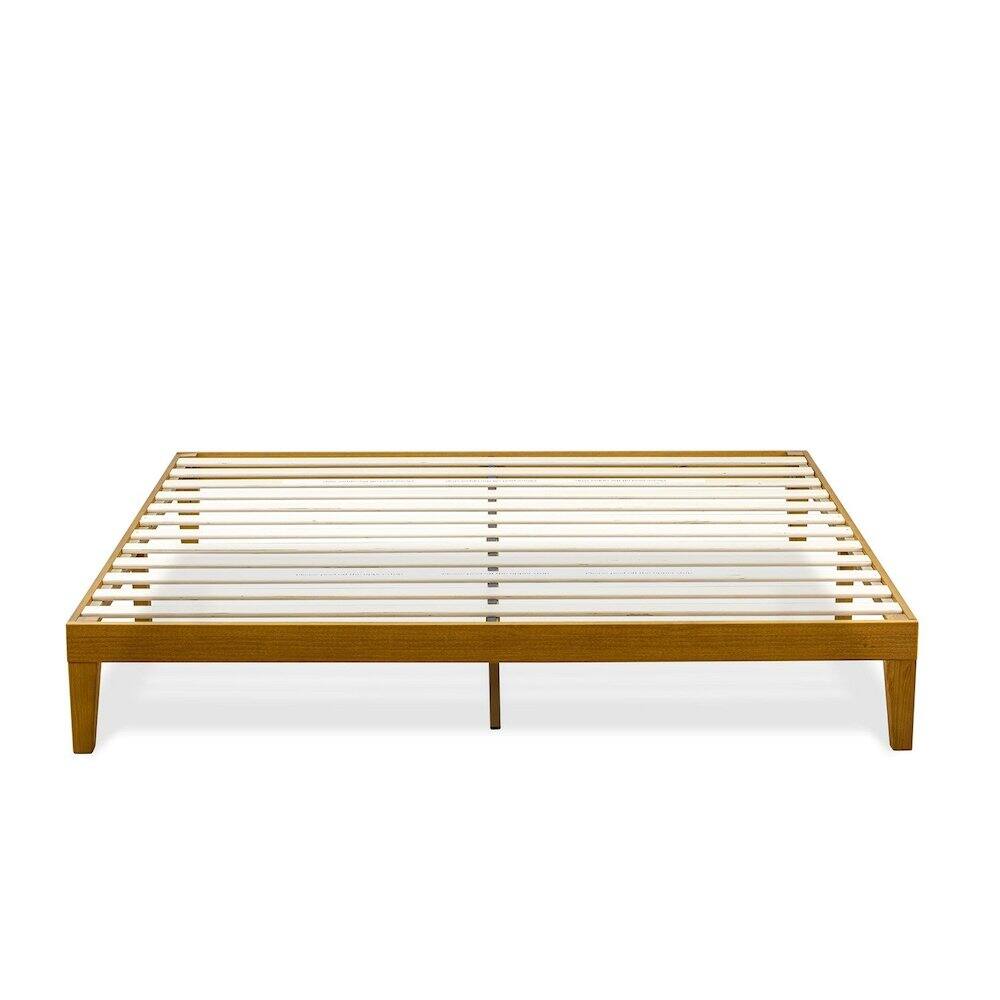 Left. East West Furniture - King Size Platform Bed Frame with 4 Legs and 2 Extra Center Legs - Oak Finish - Oak.