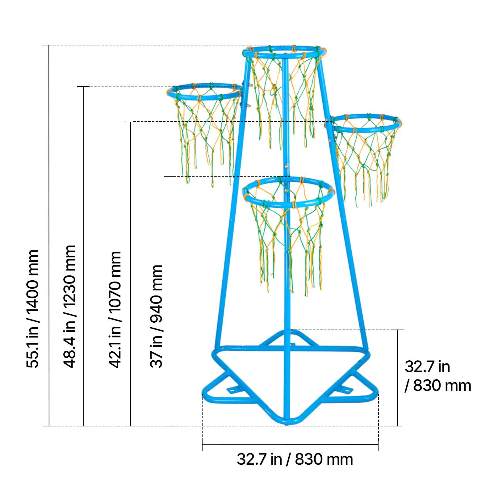 55.1 in / 1400 mm  
48.4 in / 1230 mm  
42.1 in / 1070 mm  
37 in / 940 mm  

32.7 in / 830 mm  
32.7 in / 830 mm
