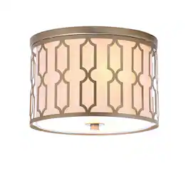 Jonathan Y - Link 2-Light 12.75" Metal LED Flush Mount - Soft Gold