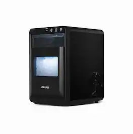 NewAir - Nugget Ice Maker Countertop, 44 lbs in 24 hours Ice Machine Nugget, Self Cleaning Ice Maker Stainless Steel - Black