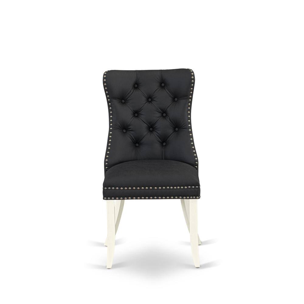 Angle. East West Furniture - Parson Dining Chairs - White.