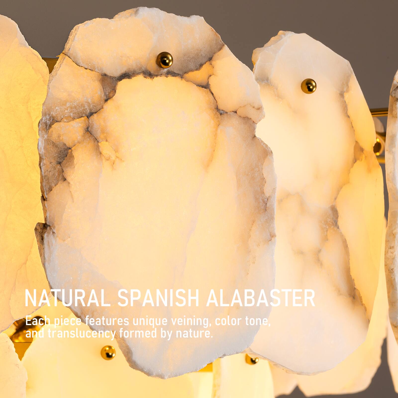 NATURAL SPANISH ALABASTER

Each piece features unique veining, color tone, and translucency formed by nature.