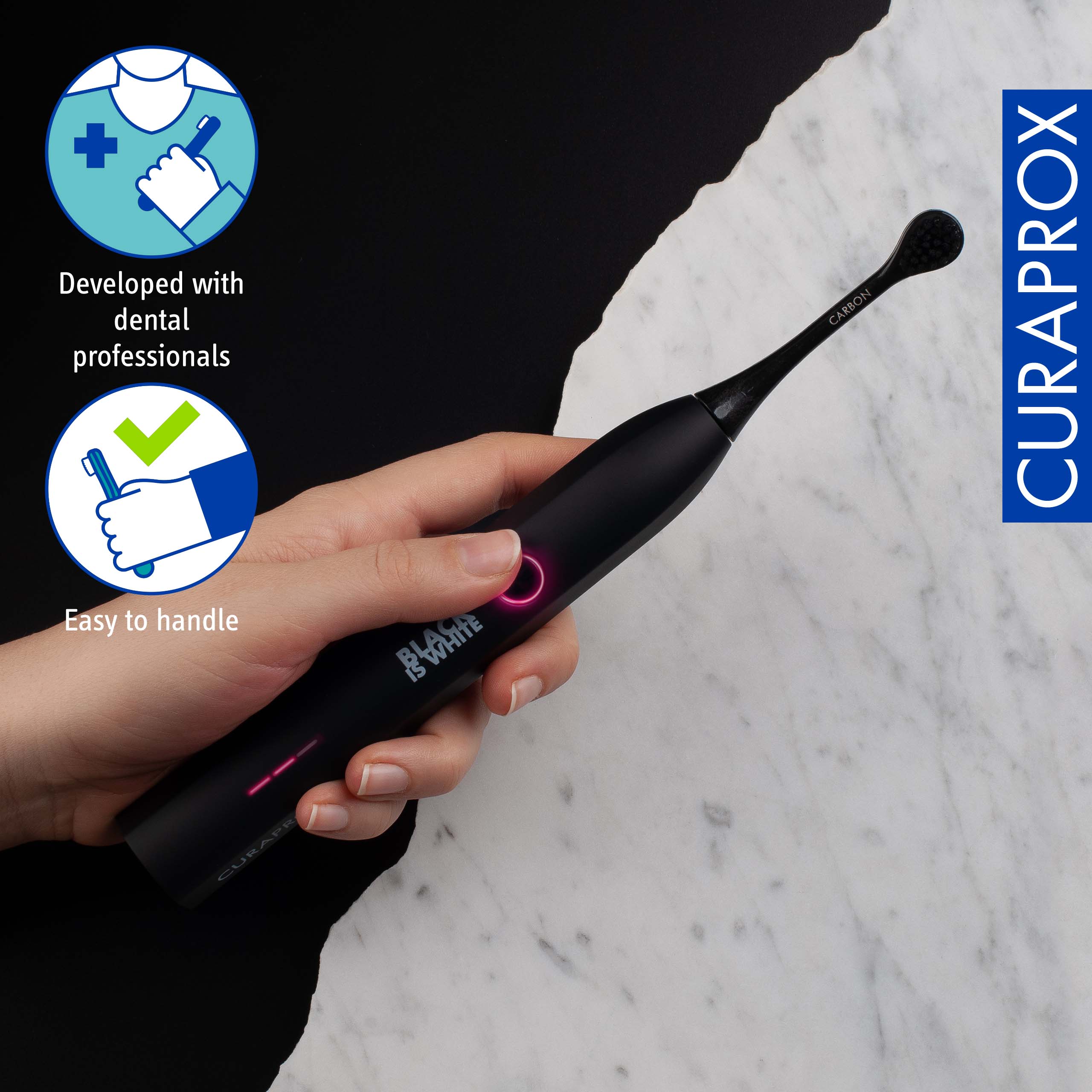 Curaprox Hydrosonic is White, Electric Toothbrush Black 73349235