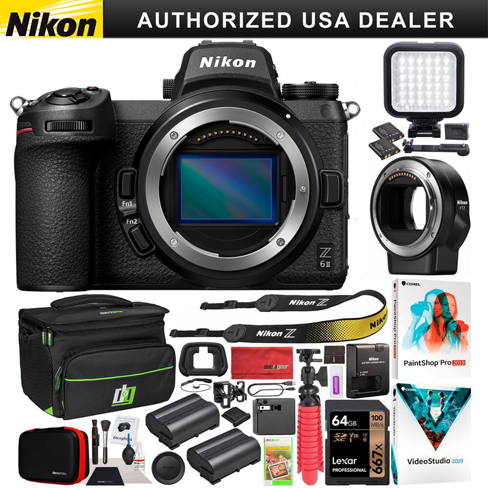 Nikon - Z6II Mirrorless Camera Body Full Frame + FTZ Lens Mount Adapter Kit Bundle