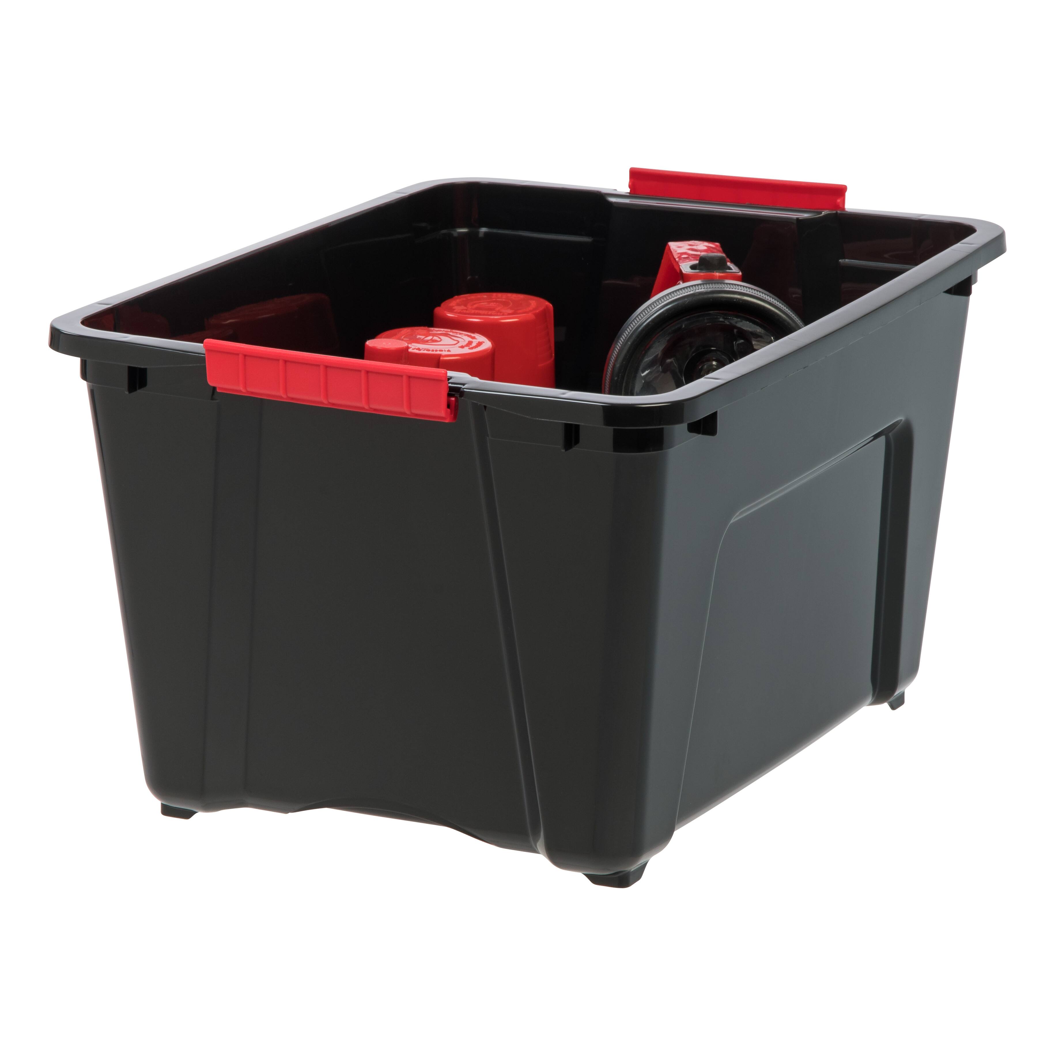 Alt View 3. IRIS USA - IRIS 32qt Plastic Storage Bins with Lids and Secure Latching Buckles - 6 Pack.
