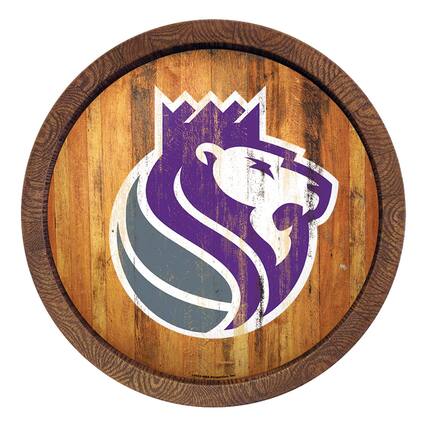Front. The Fan-Brand - Sacramento Kings 20.25'' Faux Barrel Top Sign - Multicolor.