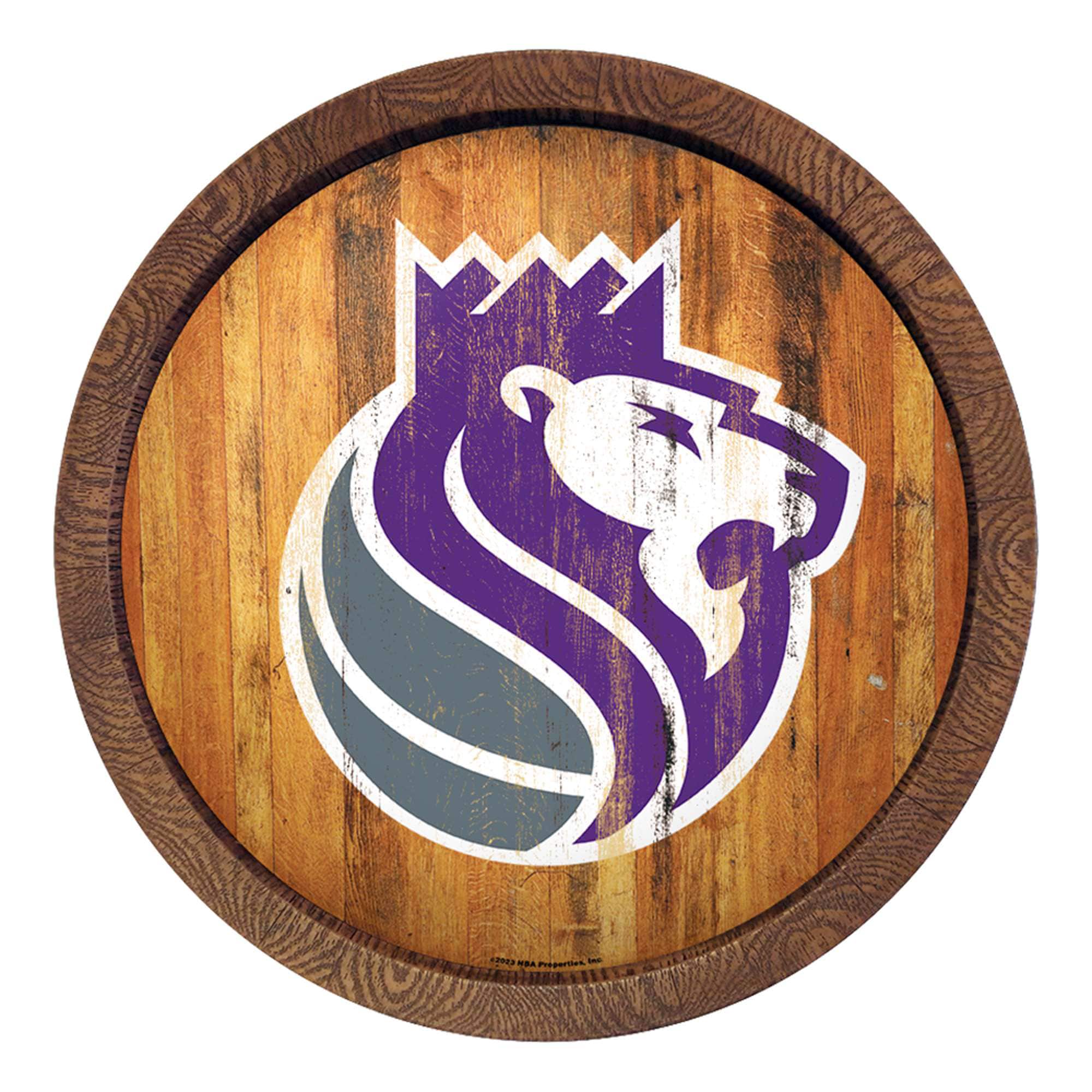 Front. The Fan-Brand - Sacramento Kings 20.25'' Faux Barrel Top Sign - Multicolor.