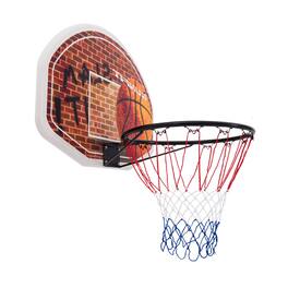 SlickBlue - Indoor Wall Mount Basketball Hoop Backboard Set with Two Nets - Red, White, Blue, Brown, Black